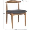 SAFAVIEH Home Collection Lionel Retro Walnut Brown/White Cushion Dining Chair Set of 2 (Fully Assembled)(Walnut/Dark Grey)