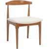 SAFAVIEH Home Collection Lionel Retro Walnut Brown/White Cushion Dining Chair Set of 2 (Fully Assembled)(Walnut/White)