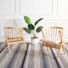 SAFAVIEH Home Collection Noah Natural Brown/Beige Cushion Spindle Dining Chair Set of 2 (Fully Assembled)(Natural)