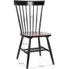 SAFAVIEH Home Collection Parker Farmhouse Raspberry Windsor Spindle Solid Wood Dining Chair Set of 2(Black)