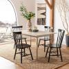 SAFAVIEH Home Collection Parker Farmhouse Raspberry Windsor Spindle Solid Wood Dining Chair Set of 2(Black)