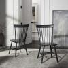 SAFAVIEH Home Collection Parker Farmhouse Raspberry Windsor Spindle Solid Wood Dining Chair Set of 2(Charcoal Grey)