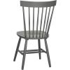 SAFAVIEH Home Collection Parker Farmhouse Raspberry Windsor Spindle Solid Wood Dining Chair Set of 2(Charcoal Grey)