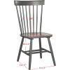 SAFAVIEH Home Collection Parker Farmhouse Raspberry Windsor Spindle Solid Wood Dining Chair Set of 2(Charcoal Grey)