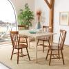SAFAVIEH Home Collection Parker Farmhouse Raspberry Windsor Spindle Solid Wood Dining Chair Set of 2(Dark Oak)