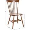 SAFAVIEH Home Collection Parker Farmhouse Raspberry Windsor Spindle Solid Wood Dining Chair Set of 2(Dark Oak)