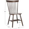 SAFAVIEH Home Collection Parker Farmhouse Raspberry Windsor Spindle Solid Wood Dining Chair Set of 2(Dark Walnut)