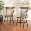 SAFAVIEH Home Collection Parker Farmhouse Raspberry Windsor Spindle Solid Wood Dining Chair Set of 2(Dark Walnut)