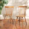 SAFAVIEH Home Collection Parker Farmhouse Raspberry Windsor Spindle Solid Wood Dining Chair Set of 2(Honey)