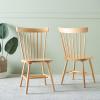 SAFAVIEH Home Collection Parker Farmhouse Raspberry Windsor Spindle Solid Wood Dining Chair Set of 2(Natural)
