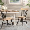 SAFAVIEH Home Collection Parker Farmhouse Raspberry Windsor Spindle Solid Wood Dining Chair Set of 2(Natural/Black)