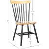 SAFAVIEH Home Collection Parker Farmhouse Raspberry Windsor Spindle Solid Wood Dining Chair Set of 2(Natural/Black)