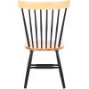 SAFAVIEH Home Collection Parker Farmhouse Raspberry Windsor Spindle Solid Wood Dining Chair Set of 2(Natural/Black)