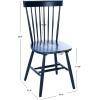 SAFAVIEH Home Collection Parker Farmhouse Raspberry Windsor Spindle Solid Wood Dining Chair Set of 2(Navy)