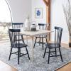 SAFAVIEH Home Collection Parker Farmhouse Raspberry Windsor Spindle Solid Wood Dining Chair Set of 2(Navy)