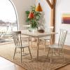 SAFAVIEH Home Collection Parker Farmhouse Raspberry Windsor Spindle Solid Wood Dining Chair Set of 2(Off White)