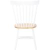 SAFAVIEH Home Collection Parker Farmhouse Raspberry Windsor Spindle Solid Wood Dining Chair Set of 2(White / Natural)