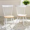 SAFAVIEH Home Collection Parker Farmhouse Raspberry Windsor Spindle Solid Wood Dining Chair Set of 2(White / Natural)