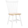 SAFAVIEH Home Collection Parker Farmhouse Raspberry Windsor Spindle Solid Wood Dining Chair Set of 2(White / Natural)