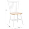 SAFAVIEH Home Collection Parker Farmhouse Raspberry Windsor Spindle Solid Wood Dining Chair Set of 2(White / Natural)