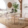 SAFAVIEH Home Collection Parker Farmhouse Raspberry Windsor Spindle Solid Wood Dining Chair Set of 2(White)