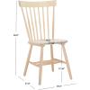 SAFAVIEH Home Collection Parker Farmhouse Raspberry Windsor Spindle Solid Wood Dining Chair Set of 2(White Washed)