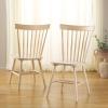 SAFAVIEH Home Collection Parker Farmhouse Raspberry Windsor Spindle Solid Wood Dining Chair Set of 2(White Washed)