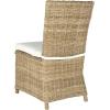 SAFAVIEH Home Collection Sebesi Soft Grey Rattan Side Chair with Cushion (Set of 2)