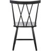 SAFAVIEH Home Collection Tayten Black Solid Wood Windsor Spindle Back Dining Chair Set of 2(Black)
