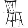 SAFAVIEH Home Collection Tayten Black Solid Wood Windsor Spindle Back Dining Chair Set of 2(Black)