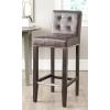 SAFAVIEH Home Collection Thompson Clay Faux Leather/ Espresso 30-inch Nailhead Trim Tufted Kitchen Breakfast Nook Dining Pub Bar Stool(Antique Brown)