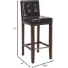 SAFAVIEH Home Collection Thompson Clay Faux Leather/ Espresso 30-inch Nailhead Trim Tufted Kitchen Breakfast Nook Dining Pub Bar Stool(Brown)
