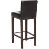 SAFAVIEH Home Collection Thompson Clay Faux Leather/ Espresso 30-inch Nailhead Trim Tufted Kitchen Breakfast Nook Dining Pub Bar Stool(Brown)