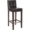 SAFAVIEH Home Collection Thompson Clay Faux Leather/ Espresso 30-inch Nailhead Trim Tufted Kitchen Breakfast Nook Dining Pub Bar Stool(Brown)