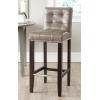 SAFAVIEH Home Collection Thompson Clay Faux Leather/ Espresso 30-inch Nailhead Trim Tufted Kitchen Breakfast Nook Dining Pub Bar Stool(Clay)