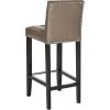 SAFAVIEH Home Collection Thompson Clay Faux Leather/ Espresso 30-inch Nailhead Trim Tufted Kitchen Breakfast Nook Dining Pub Bar Stool(Clay)