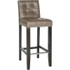 SAFAVIEH Home Collection Thompson Clay Faux Leather/ Espresso 30-inch Nailhead Trim Tufted Kitchen Breakfast Nook Dining Pub Bar Stool(Clay)