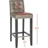 SAFAVIEH Home Collection Thompson Clay Faux Leather/ Espresso 30-inch Nailhead Trim Tufted Kitchen Breakfast Nook Dining Pub Bar Stool(Clay)