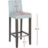 SAFAVIEH Home Collection Thompson Clay Faux Leather/ Espresso 30-inch Nailhead Trim Tufted Kitchen Breakfast Nook Dining Pub Bar Stool(Sky Blue)
