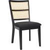 SAFAVIEH Home Collection Toril Coastal Black/White/Natural Dining Chair Set of 2(Black/Black)