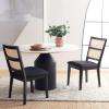 SAFAVIEH Home Collection Toril Coastal Black/White/Natural Dining Chair Set of 2(Black/Black)