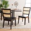 SAFAVIEH Home Collection Toril Coastal Black/White/Natural Dining Chair Set of 2(Black/Natural)
