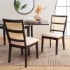 SAFAVIEH Home Collection Toril Coastal Black/White/Natural Dining Chair Set of 2(Black/White)