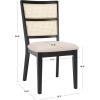 SAFAVIEH Home Collection Toril Coastal Black/White/Natural Dining Chair Set of 2(Black/White)