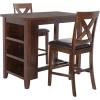 SAFAVIEH Home Everest White Washed Wood 3-Piece Storage Shelves Pub Set, WhiteWashed(Mahogany)