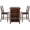 SAFAVIEH Home Everest White Washed Wood 3-Piece Storage Shelves Pub Set, WhiteWashed(Mahogany)