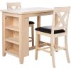SAFAVIEH Home Everest White Washed Wood 3-Piece Storage Shelves Pub Set, WhiteWashed(White Washed)