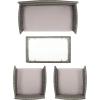 SAFAVIEH Outdoor Collection Abdul Natural/White Cushion 4-Piece Conversation Patio Set PAT7504D(Grey/Grey)