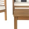 SAFAVIEH Outdoor Collection Alda Grey Wash/ White Cushions/ Light Blue Pillows 4-Piece Conversation Patio Set(Natural / Beige + Bolster P)