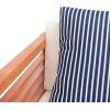 SAFAVIEH Outdoor Collection Alda Grey Wash/ White Cushions/ Light Blue Pillows 4-Piece Conversation Patio Set(Natural / Beige + Thin Stripe P)